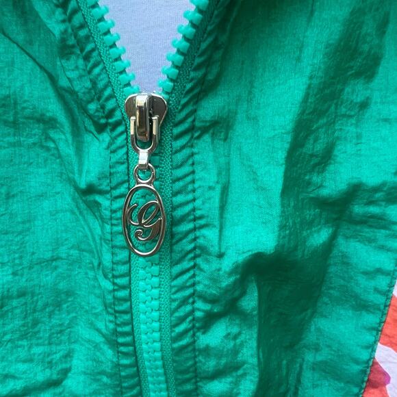 Vintage 90s Bright Abstract Floral Windbreaker Track Jacket - Picture 6 of 8